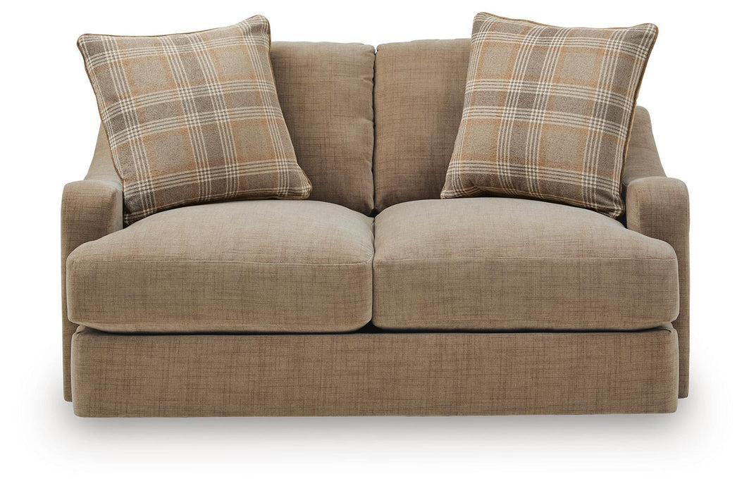 ChloeeAnne - Loveseat - Honey – Stationary Loveseats by Benchcraft® at Furniture Wholesale Plus , Nashville furniture store