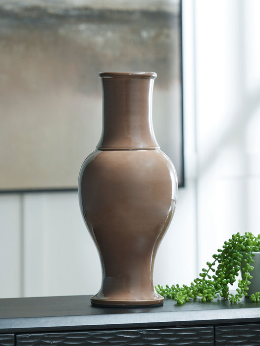 Tillmer - Vase - Brown – Vases & Jars by Signature Design by Ashley® at Furniture Wholesale Plus , Nashville furniture store