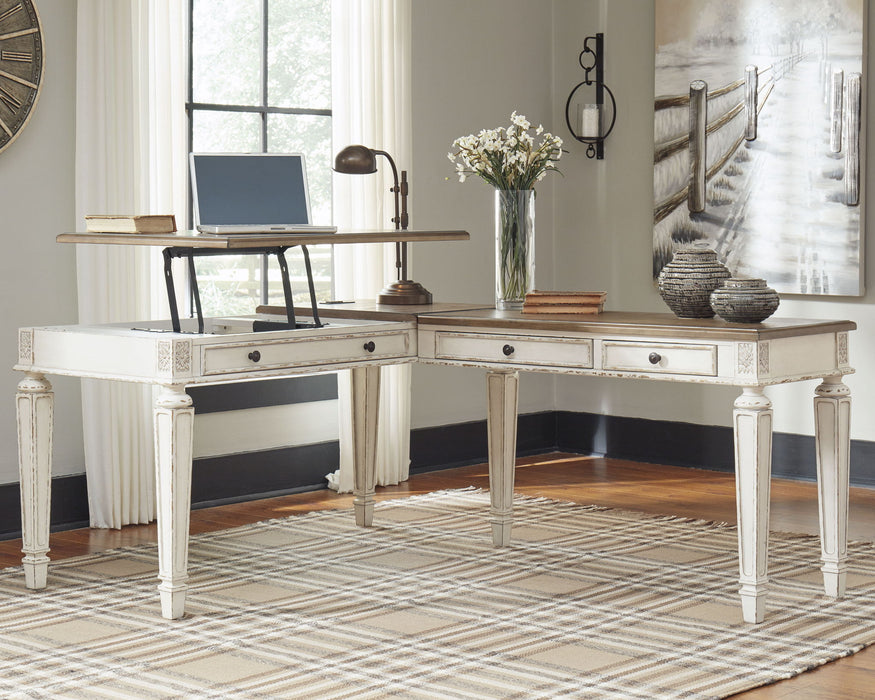 Realyn - L Shaped Desk With Lift Top - White / Brown – Lift Top Desks by Signature Design by Ashley® at Furniture Wholesale Plus , Nashville furniture store