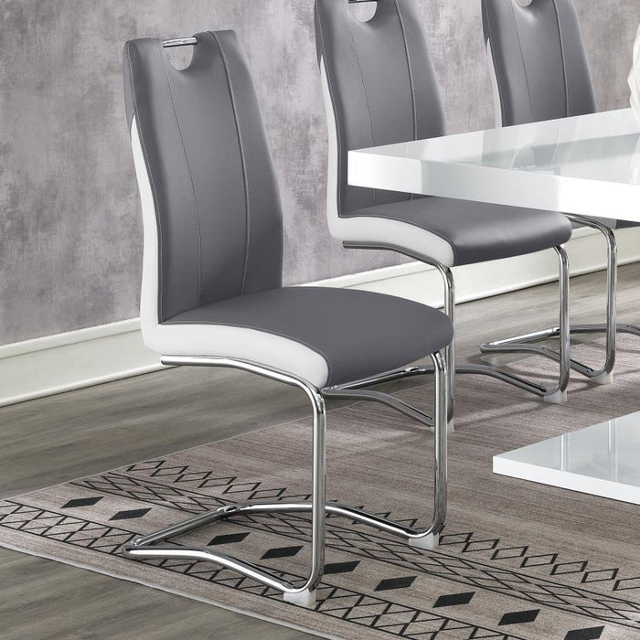 Brooklyn - Upholstered Dining Side Chair (Set of 4) - Gray – Chair Sets by CoasterEssence at Furniture Wholesale Plus , Nashville furniture store
