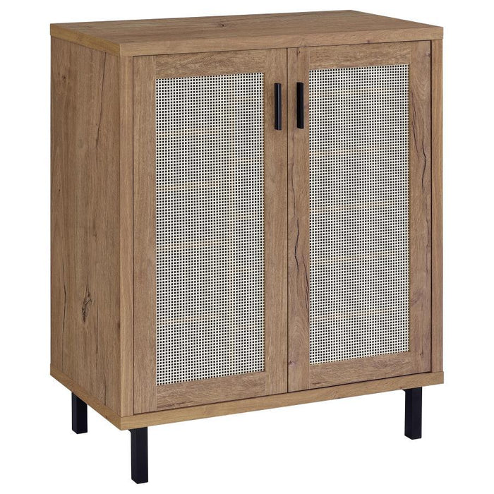 Teller - 2-Door Shoe Storage Cabinet - Natural Oak – Accent Cabinets by Coaster Fine Furniture at Furniture Wholesale Plus , Nashville furniture store
