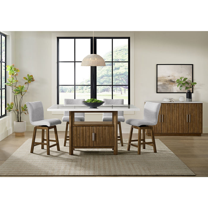 Carmela - Server With White Marble, Power And USBC - Brown – Servers by Elements International at Furniture Wholesale Plus , Nashville furniture store