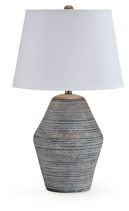 Lawrock - Terracotta Table Lamp - Antique Blue – Table Lamps by Signature Design by Ashley® at Furniture Wholesale Plus , Nashville furniture store