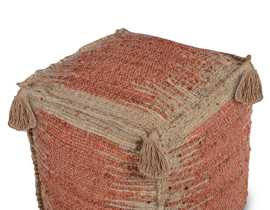 Jafar - Square Handwoven Jute Pouf - Red - Premium Accent Poufs from Steve Silver Furniture - Just $139! Shop now at Furniture Wholesale Plus  We are the best furniture store in Nashville, Hendersonville, Goodlettsville, Madison, Antioch, Mount Juliet, Lebanon, Gallatin, Springfield, Murfreesboro, Franklin, Brentwood