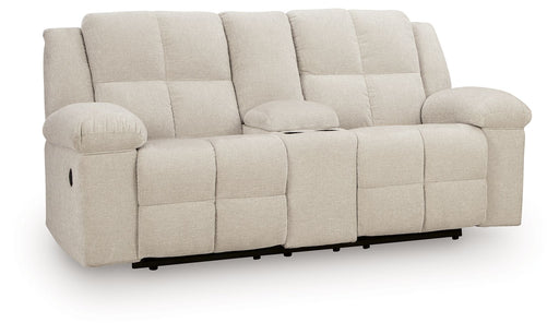 Orlen - Double Reclining Loveseat With Console - Winter – Reclining Loveseats by Benchcraft® at Furniture Wholesale Plus , Nashville furniture store
