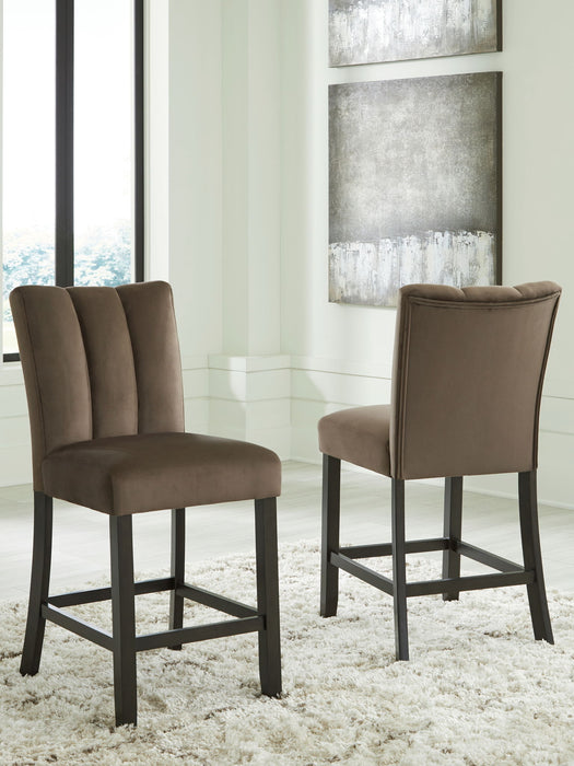Jeshina - Upholstered Barstool (Set of 2) - Mocha – Stool Sets by Signature Design by Ashley® at Furniture Wholesale Plus , Nashville furniture store