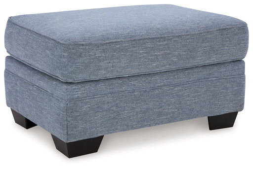 Carissa Manor - Denim - Ottoman - Premium Upholstered Ottomans from Benchcraft® - Just $238! Shop now at Furniture Wholesale Plus  We are the best furniture store in Nashville, Hendersonville, Goodlettsville, Madison, Antioch, Mount Juliet, Lebanon, Gallatin, Springfield, Murfreesboro, Franklin, Brentwood