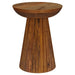 Aureo - Round Solid Wood Accent Side Table - Wild Honey – Side Tables by Coaster Fine Furniture at Furniture Wholesale Plus , Nashville furniture store