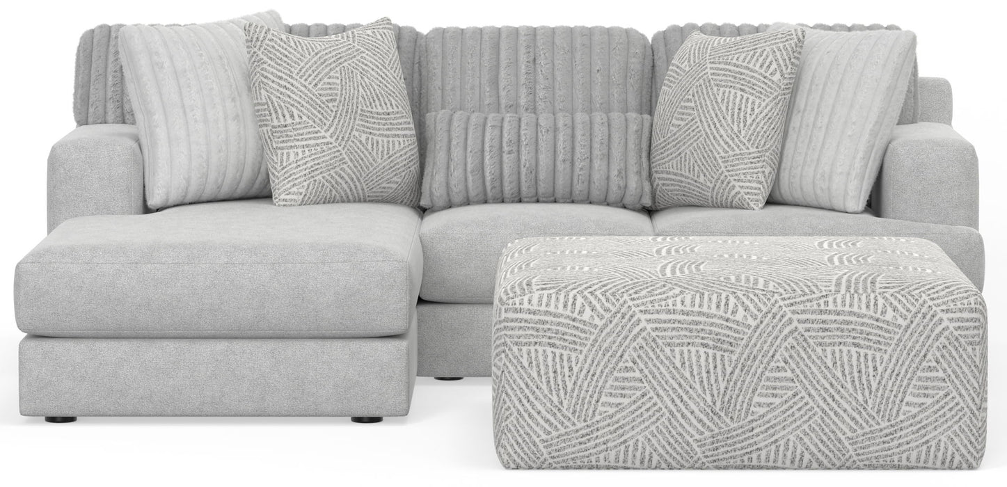 Logan - Upholstered Sectional With Comfort Coil Seating - 46" Cocktail Ottoman And Accent Pillows Included – 2 Piece Living Room Sets by Jackson at Furniture Wholesale Plus , Nashville furniture store