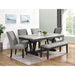 Everdeen - Bench With Gray Fabric and Nail Heads - Charcoal – Upholstered Benches by Elements International at Furniture Wholesale Plus , Nashville furniture store