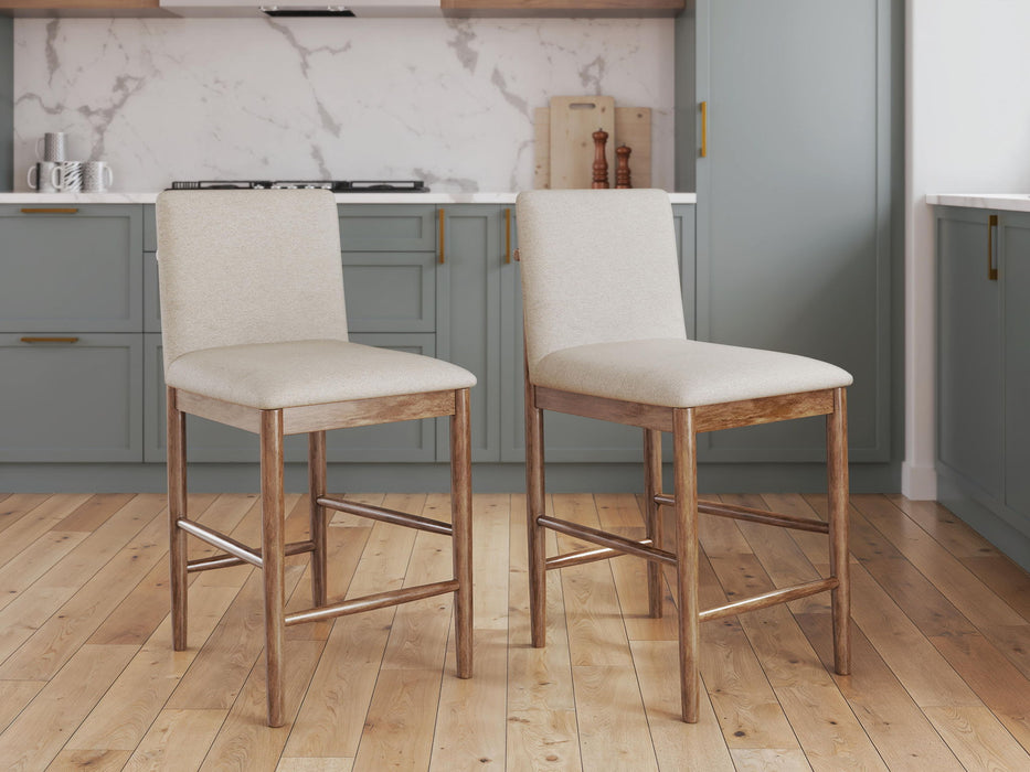 Isanti - Upholstered Barstool (Set of 2) - Light Brown – Stool Sets by Millennium® by Ashley at Furniture Wholesale Plus , Nashville furniture store