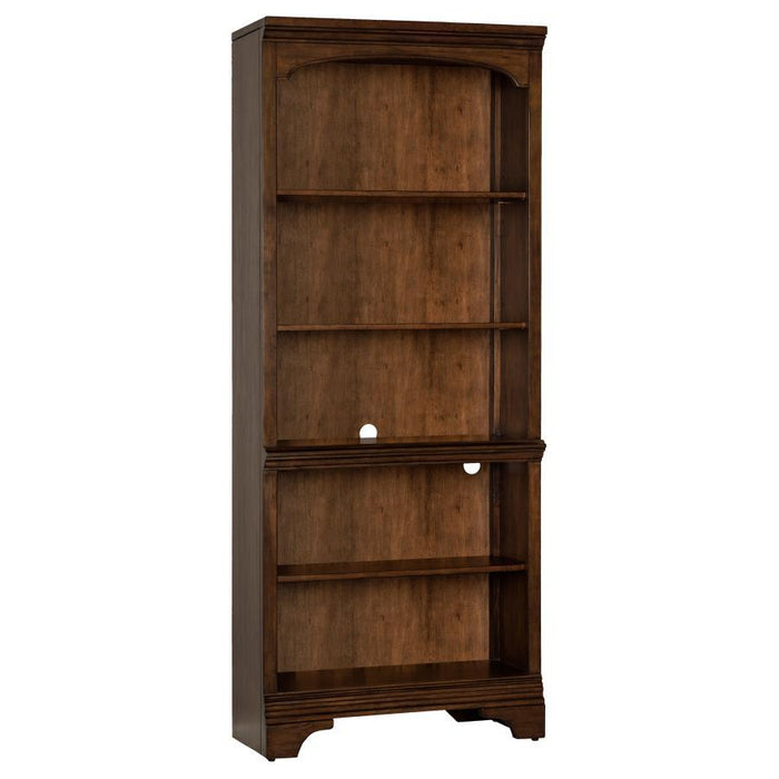 Hartshill - 5-Shelf Bookcase - Burnished Oak - Premium Standard Bookcases from CoasterElevations - Just $769! Shop now at Furniture Wholesale Plus  We are the best furniture store in Nashville, Hendersonville, Goodlettsville, Madison, Antioch, Mount Juliet, Lebanon, Gallatin, Springfield, Murfreesboro, Franklin, Brentwood