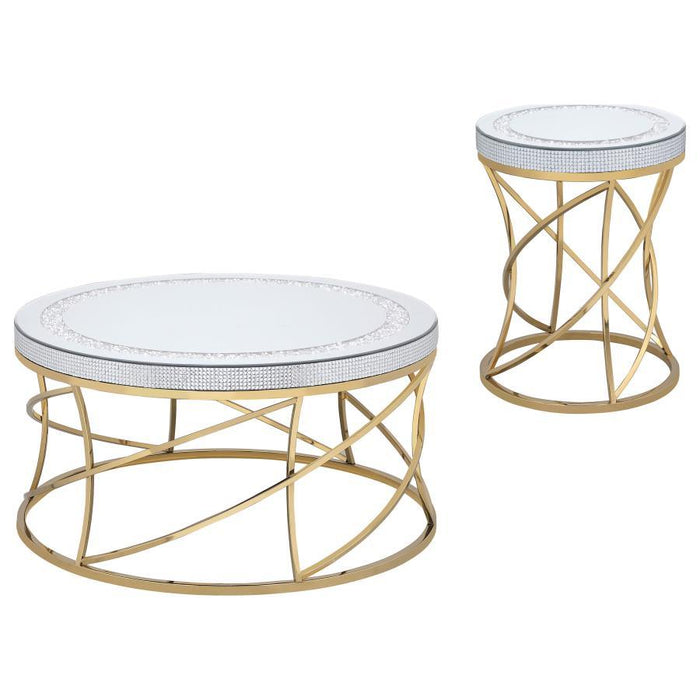 Elise - Round Mirror Top Coffee Table Set – Table Sets by Coaster Fine Furniture at Furniture Wholesale Plus , Nashville furniture store