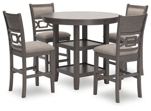 Wrenning - Gray - Drm Counter Table Set (Set of 5) - Premium 5 Piece Dining Room Sets from Signature Design by Ashley® - Just $618! Shop now at Furniture Wholesale Plus  We are the best furniture store in Nashville, Hendersonville, Goodlettsville, Madison, Antioch, Mount Juliet, Lebanon, Gallatin, Springfield, Murfreesboro, Franklin, Brentwood