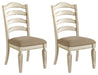 Realyn - Dining UPH Side Chair (Set of 2) - Ladderback - Chipped White – Chair Sets by Signature Design by Ashley® at Furniture Wholesale Plus , Nashville furniture store