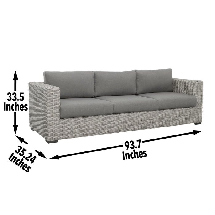 Blakley - Outdoor Sofa With Half Round Wicker - Gray - Premium Sofas from Steve Silver Furniture - Just $2329! Shop now at Furniture Wholesale Plus  We are the best furniture store in Nashville, Hendersonville, Goodlettsville, Madison, Antioch, Mount Juliet, Lebanon, Gallatin, Springfield, Murfreesboro, Franklin, Brentwood