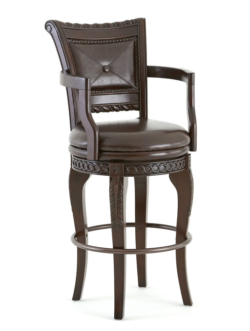 Antoinette - PU Swivel Bar Chair (Set of 2) - Dark Brown – Chair Sets by Steve Silver Furniture at Furniture Wholesale Plus , Nashville furniture store
