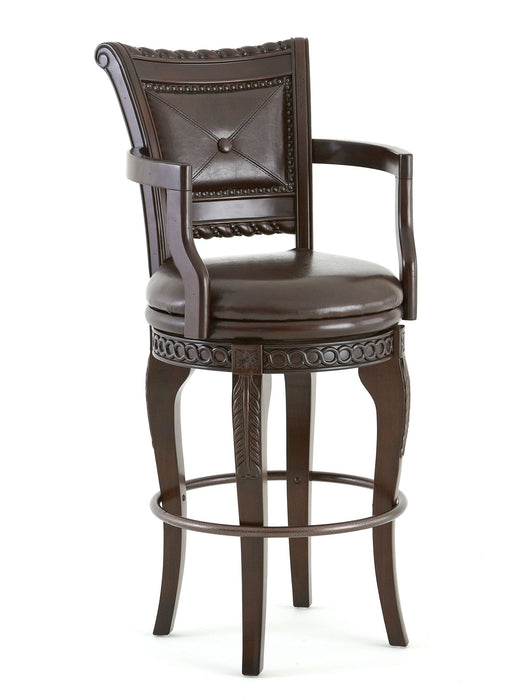 Antoinette - PU Swivel Bar Chair (Set of 2) - Dark Brown – Chair Sets by Steve Silver Furniture at Furniture Wholesale Plus , Nashville furniture store