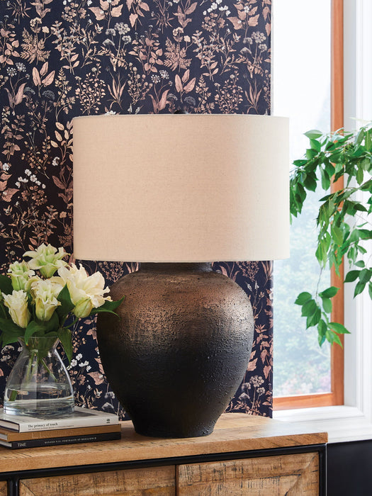Newgerhard - Metal Table Lamp - Brown / Black – Table Lamps by Signature Design by Ashley® at Furniture Wholesale Plus , Nashville furniture store