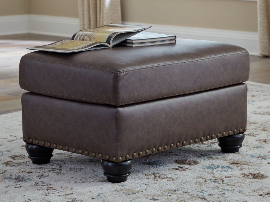 Roxmere - Ottoman - Umber – Upholstered Ottomans by Benchcraft® at Furniture Wholesale Plus , Nashville furniture store