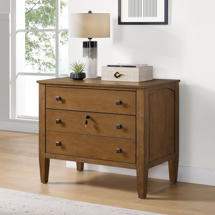 Portico - File Cabinet - Brown Oak – Filing Cabinets by Elements International at Furniture Wholesale Plus , Nashville furniture store