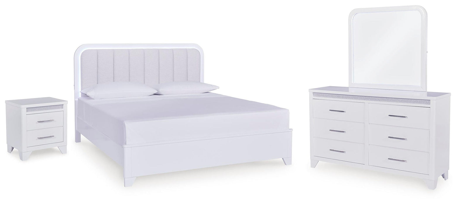 Jarlee - 4 Pc. - King Panel Bed, Dresser, Mirror And Nightstand - White – 4 Piece Bedroom Sets by Signature Design by Ashley® at Furniture Wholesale Plus , Nashville furniture store