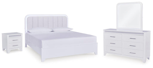 Jarlee - 4 Pc. - King Panel Bed, Dresser, Mirror And Nightstand - White – 4 Piece Bedroom Sets by Signature Design by Ashley® at Furniture Wholesale Plus , Nashville furniture store