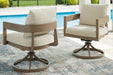 Serene Bay - Swivel Chair With Cushion (Set of 2) - Dark Brown / White – Chair Sets by Signature Design by Ashley® at Furniture Wholesale Plus , Nashville furniture store