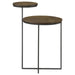Yael - Round Mango Wood Accent Side Table - Natural And Gunmetal – Side Tables by CoasterEssence at Furniture Wholesale Plus , Nashville furniture store