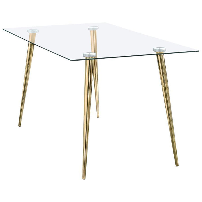 Gilman - Rectangular 64-inch Glass Top Dining Table – Dining Tables by CoasterEssence at Furniture Wholesale Plus , Nashville furniture store