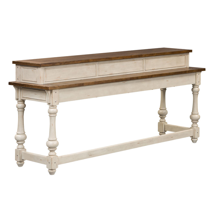 Morgan Creek - Console Bar Table - Antique White / Wirebrushed Tobacco Accents – Console Tables by Liberty Furniture at Furniture Wholesale Plus , Nashville furniture store