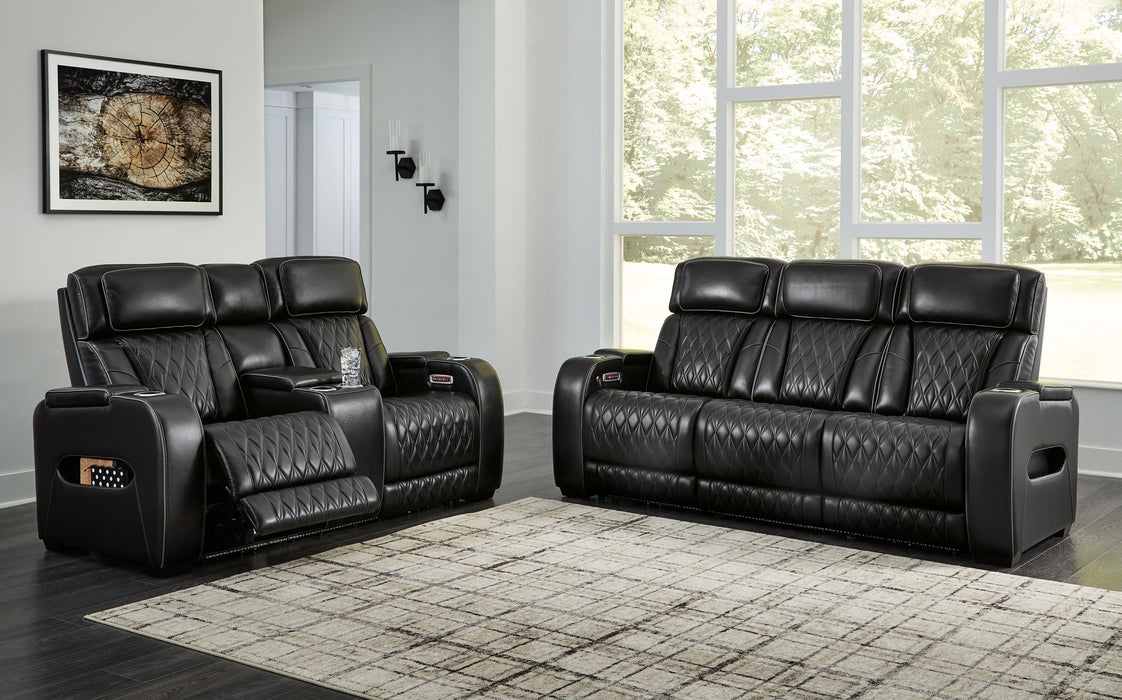 Boyington - 2 Pc. - Power Reclining Sofa And Loveseat - Black – Reclining Sofas & Loveseats by Signature Design by Ashley® at Furniture Wholesale Plus , Nashville furniture store