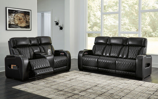 Boyington - Black - 2 Pc. - Power Reclining Sofa And Loveseat - Premium Reclining Sofas & Loveseats from Signature Design by Ashley® - Just $4618! Shop now at Furniture Wholesale Plus  We are the best furniture store in Nashville, Hendersonville, Goodlettsville, Madison, Antioch, Mount Juliet, Lebanon, Gallatin, Springfield, Murfreesboro, Franklin, Brentwood