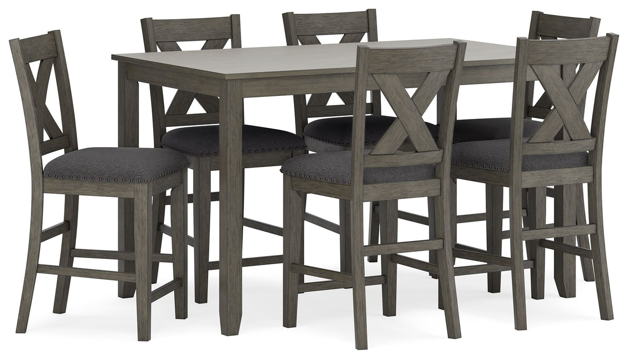 Caitbrook - Gray - Rect Drm Counter Table Set (Set of 7) - Premium 7 Piece Dining Room Sets from Signature Design by Ashley® - Just $848! Shop now at Furniture Wholesale Plus  We are the best furniture store in Nashville, Hendersonville, Goodlettsville, Madison, Antioch, Mount Juliet, Lebanon, Gallatin, Springfield, Murfreesboro, Franklin, Brentwood