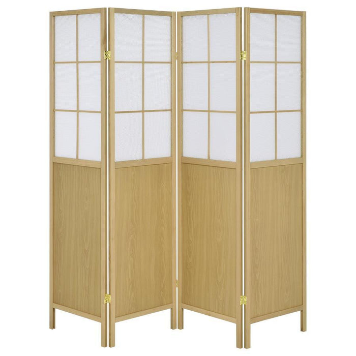 Edwards - 4-Panel Room Divider Folding Shoji Screen - Natural – Room Dividers by Coaster Fine Furniture at Furniture Wholesale Plus , Nashville furniture store