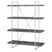 Grimma - 4-Shelf Bookshelf - Rustic Gray And Chrome - Premium Standard Bookcases from CoasterEssence - Just $319! Shop now at Furniture Wholesale Plus  We are the best furniture store in Nashville, Hendersonville, Goodlettsville, Madison, Antioch, Mount Juliet, Lebanon, Gallatin, Springfield, Murfreesboro, Franklin, Brentwood