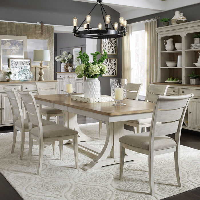 Farmhouse Reimagined - Trestle Table Set – 5 Piece Dining Room Sets by Liberty Furniture at Furniture Wholesale Plus , Nashville furniture store