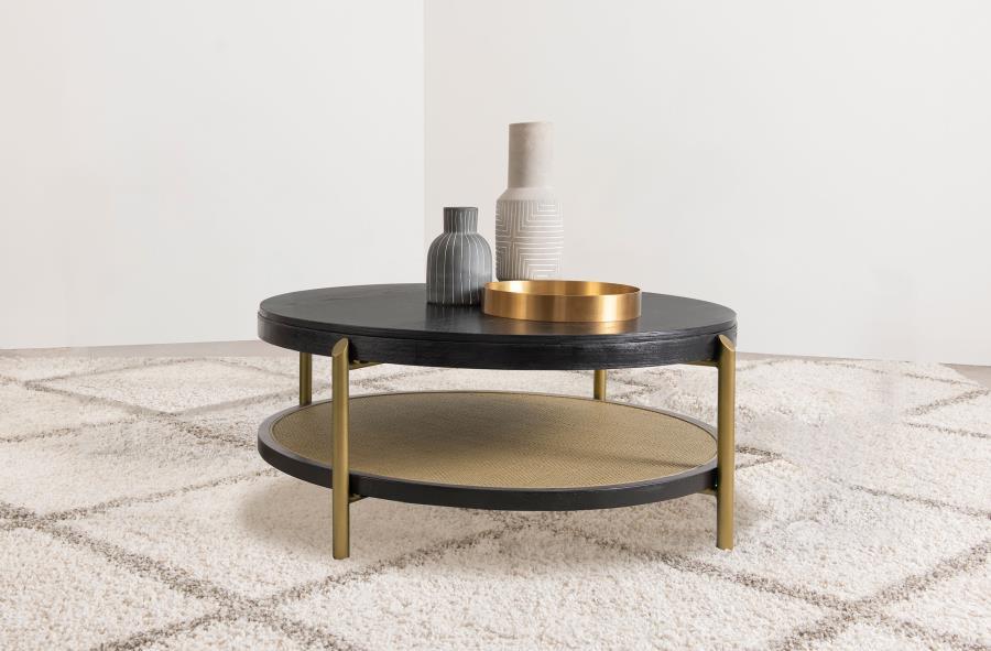 Arini - Round Coffee Table With Storage Shelf – Coffee Tables by Coaster Fine Furniture at Furniture Wholesale Plus , Nashville furniture store