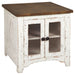 Wystfield - Rectangular End Table - 2 Doors - White / Brown – End Tables by Signature Design by Ashley® at Furniture Wholesale Plus , Nashville furniture store