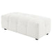 Everly - Boucle Upholstered Rectangular Ottoman - White – Upholstered Ottomans by Coaster Fine Furniture at Furniture Wholesale Plus , Nashville furniture store
