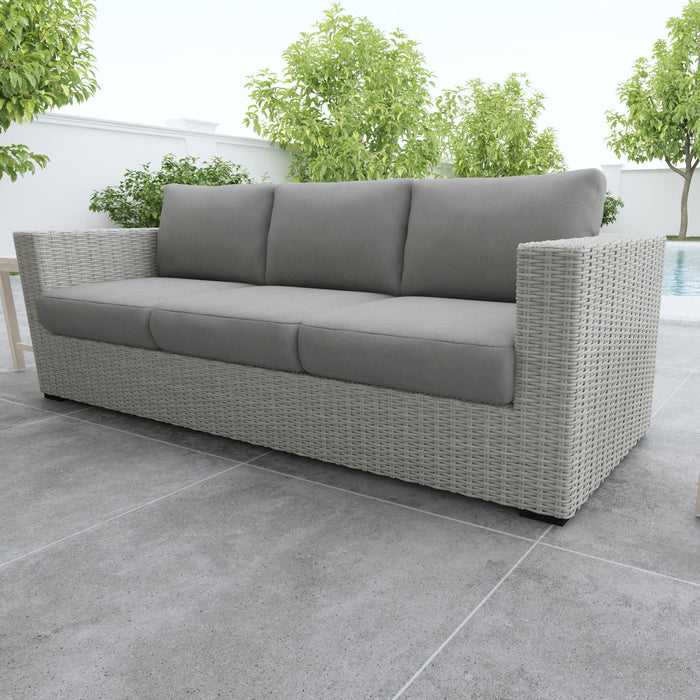 Blakley - Outdoor Sofa With Half Round Wicker - Gray - Premium Sofas from Steve Silver Furniture - Just $2329! Shop now at Furniture Wholesale Plus  We are the best furniture store in Nashville, Hendersonville, Goodlettsville, Madison, Antioch, Mount Juliet, Lebanon, Gallatin, Springfield, Murfreesboro, Franklin, Brentwood