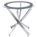 Brooke - Round Glass Top Side End Table Metal Base – End Tables by CoasterEssence at Furniture Wholesale Plus , Nashville furniture store