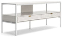 Deznee - Large TV Stand - White – TV Stands by Signature Design by Ashley® at Furniture Wholesale Plus , Nashville furniture store