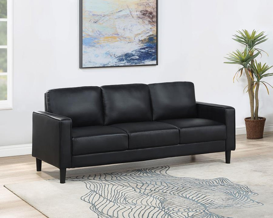 Ruth - Upholstered Track Arm Sofa – Stationary Sofas by Coaster Fine Furniture at Furniture Wholesale Plus , Nashville furniture store