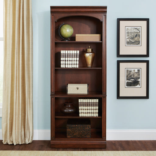 Brayton Manor - Jr Executive Open Bookcase - Cognac – Standard Bookcases by Liberty Furniture at Furniture Wholesale Plus , Nashville furniture store