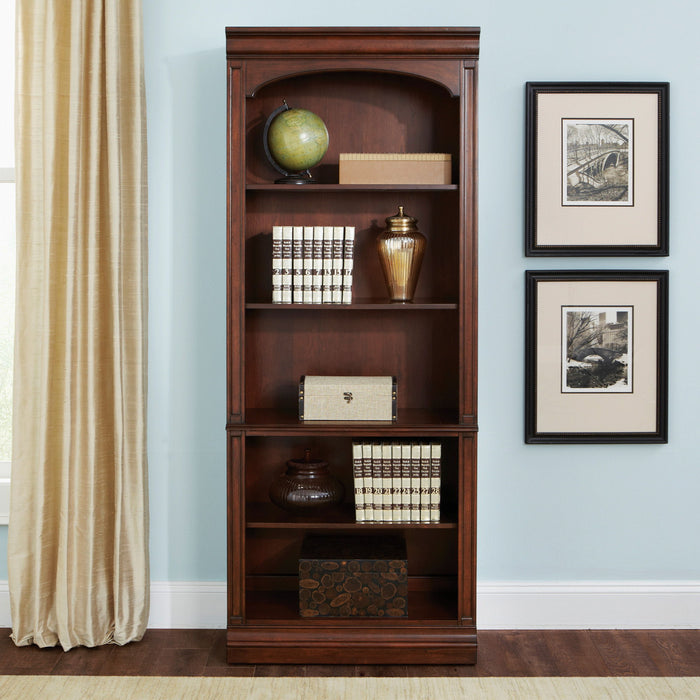 Brayton Manor - Jr Executive Open Bookcase - Cognac – Standard Bookcases by Liberty Furniture at Furniture Wholesale Plus , Nashville furniture store