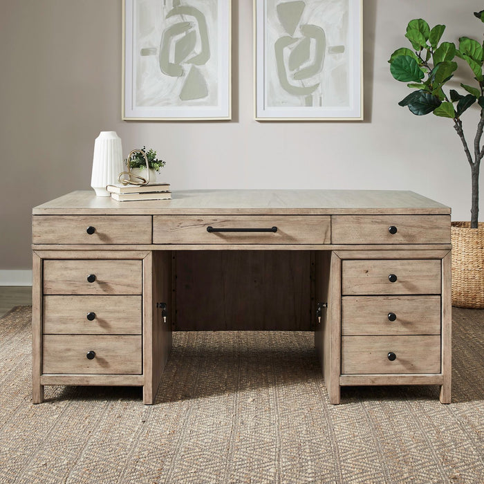 Proximity Place - Jr Executive Desk - Barley Buff – Executive Desks by Liberty Furniture at Furniture Wholesale Plus , Nashville furniture store
