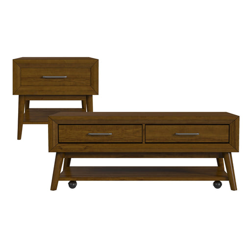 Santa Barbara - 2 Piece Occasional Table Set (Coffee Table & End Table) - Walnut – Table Sets by Elements International at Furniture Wholesale Plus , Nashville furniture store