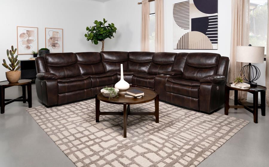 Sycamore - Upholstered Power Reclining Sectional Sofa – Reclining Sectionals by Coaster Fine Furniture at Furniture Wholesale Plus , Nashville furniture store