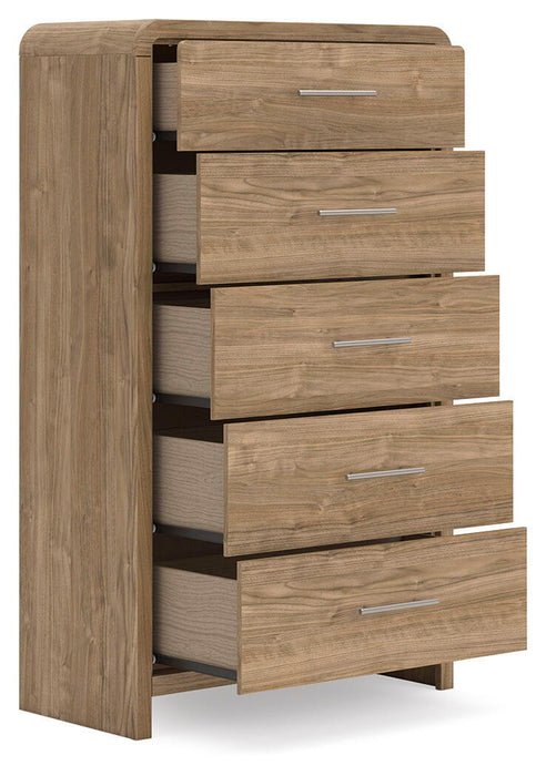 Gramburg - Five Drawer Chest - Warm Natural Brown – Accent Chests by Signature Design by Ashley® at Furniture Wholesale Plus , Nashville furniture store